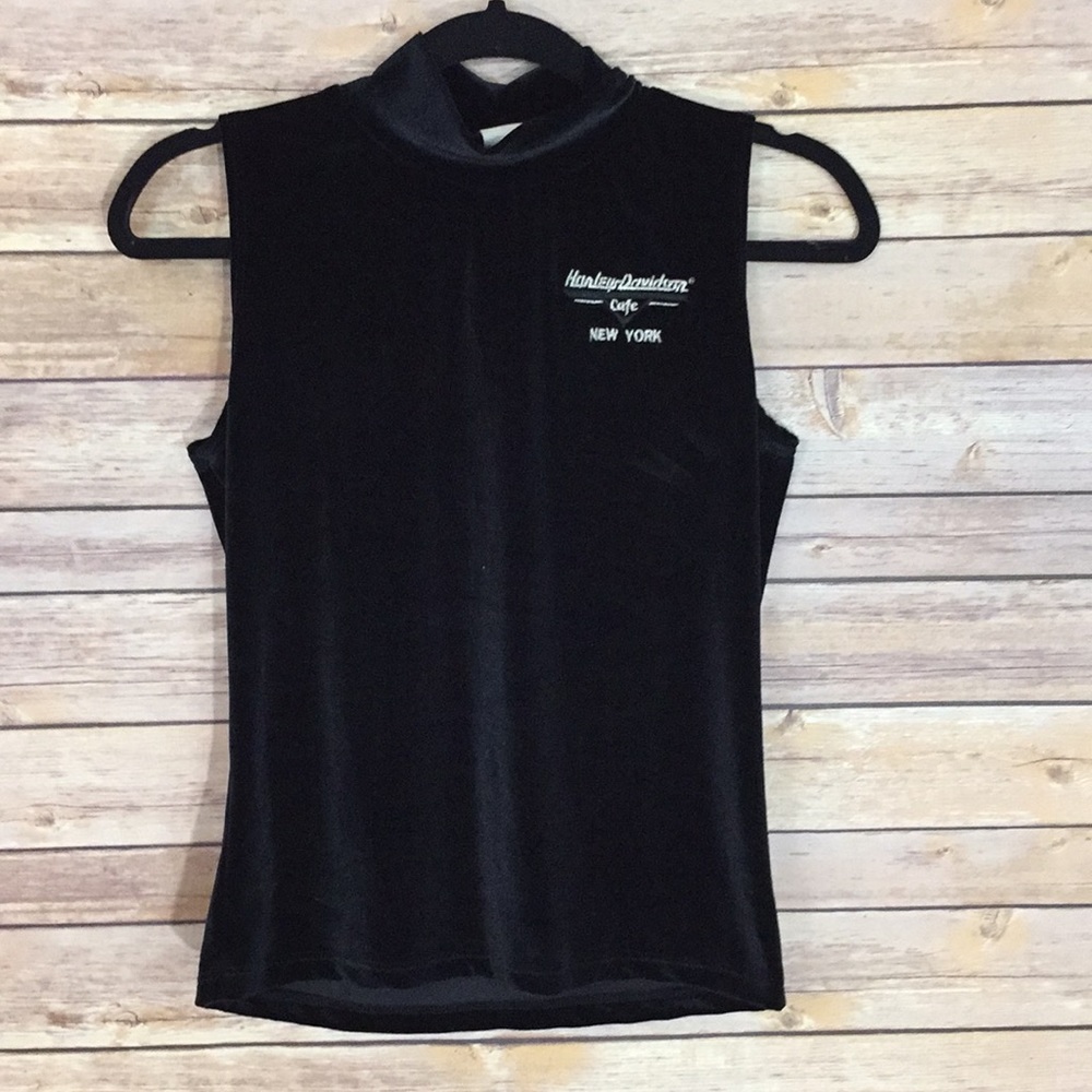 Vintage Harley Davidson Cafe velvet top medium